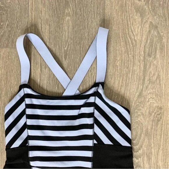 Lululemon Work It Out Tank Top Sea Stripe Polar Haze Black Black Size 4 - Picture 5 of 11